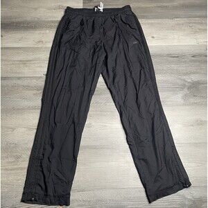 Adidas Womens Large Black Woven Windbreaker Track Pants Tiro Mesh Ankle Zip